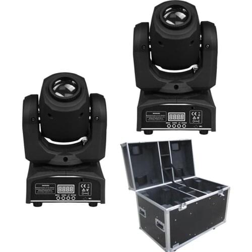 2Pcs/lot Flight Case Packing 30W Mini Moving Head Led Disco Dj Dmx Stage Spot Lamp Gobo Effects 7 colors 7 different spots
