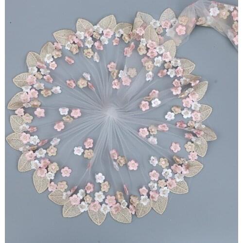 20Yards 18cm Wide Floral Embroidery Lace Trim DIY Dress Clothes Sewing Fabric For Sewing Craft
