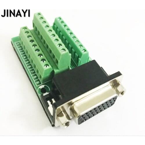 26 Pin DB26 D-SUB Male Female Adapter to PCB Terminal Signals Module Breakout Board Connector With Insulating Mat