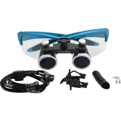 3.5x420mm Dental Loupe Dental Lab Medical Loupe Dental Magnifier Dentists Blue