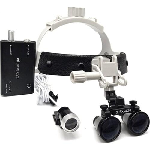 3W LED Medical Headlight+2.5/3.5X Binocular Magnifier Loupes Surgical Dental Headlamp Loupe Set