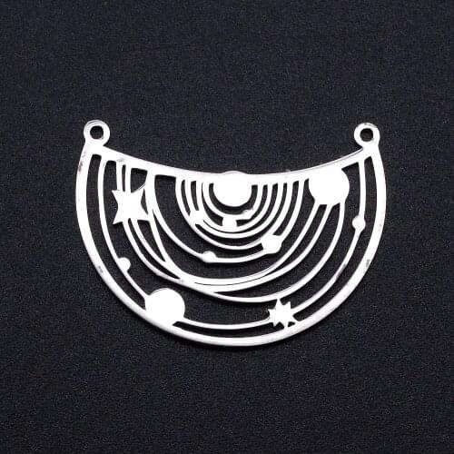 5pcs/lot Stainless Steel Star Planets Connector Pendants Wholesale Jewelry Making Charms Necklace Pendants Accept OEM Order