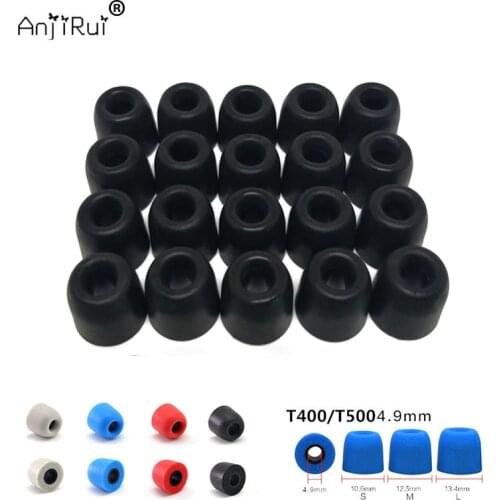 40pcs/20 pair T400 (LMS) 4.9 mm Caliber Ear Pads/cap foam tips for in-ear earphone headset earphones enhanced bass Ear Pads