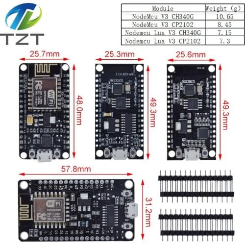 Wireless module CH340/CP2102/CH9102X NodeMcu V3 V2 V2.1 Lua WIFI Internet of Things development board based ESP8266 ESP-12E/F