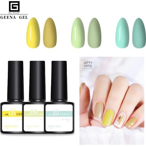 3PCS/Pack Glitter Geena Gel Polish Varnishes Nails Art Semi-Permanant Nail-Gel-Polish Soak-Off DIY Good Quality Nail Polish