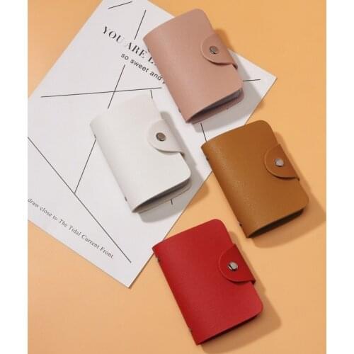 Fashion PU Leather Function 24 Bits Card Case Business Card Holder Men Women Credit Passport Card Bag ID Passport Card Wallets