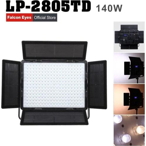 Falconeyes 140W Photography Equipment Bi-color LED Studio Video Panel Light Professional Light For Film/Movie DC LP-2805TD