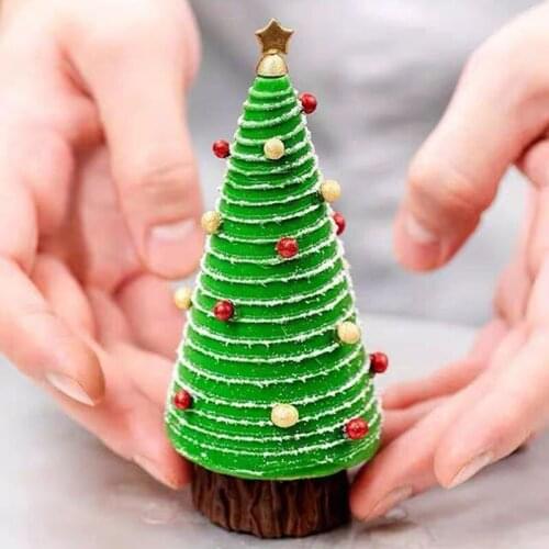Christmas Festival Decoration Mould Christmas Tree Mousse Cake Mold 3D Silicone DIY Ice Cream Jelly Candy Kitchen Baking Tools