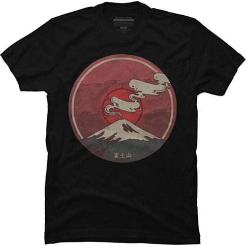 Fashion Man Cotton Clothing Design Fuji Mens Graphic T Shirt Casual Men Clothing Short Sleeve Shirts