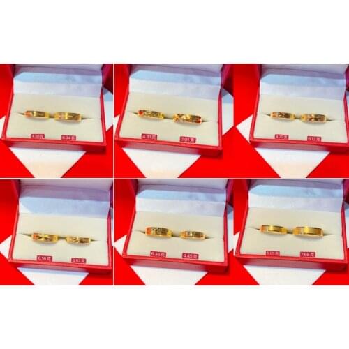 HX 24K Pure Gold Ring Real AU 999 Solid Gold Rings Elegant Shiny Heart Beautiful Upscale Trendy Jewelry Hot Sell New 2020