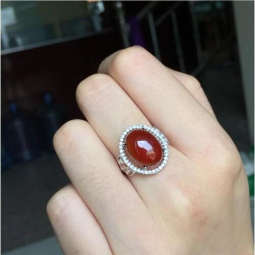 Garnet finger ring Free shipping Natural real garnet Ring 925 sterling silver 10*12mm gem For men or women ring