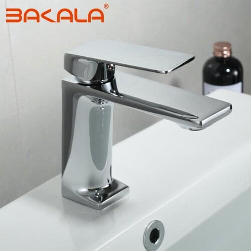 BAKALA Basin Faucet Bathroom Sink Faucet Single Handle Hole Chrome Faucet Basin Taps Deck Vintage Wash Hot Cold Mixer Tap Crane