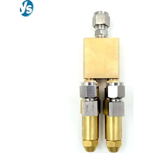 Brass Siphon-feed Type Waste Oil Nozzle with 2 Spray Outlet Base Oil Fuel Atomizing Nozzle Burner Nozzle