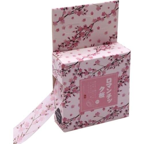 2 Pcs Japanese cherry paper tape 15mm X 7m Masking Tape Student stationery DIY handmade tape
