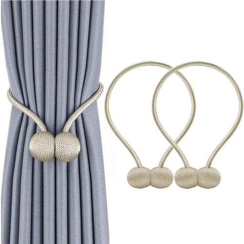Magnetic Curtain Tiebacks Curtain Straps Ball Holdback Buckle Clips Rope Accessory Hook Holder Home Accessorie Curtain Decor