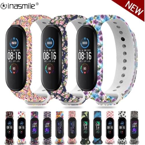 Fashion doodle pattern Silicone Wristband For xiaomi Mi band 6 5 4 3 replacement watch strap For Miband 6 5 4 3 Watch Bracelet