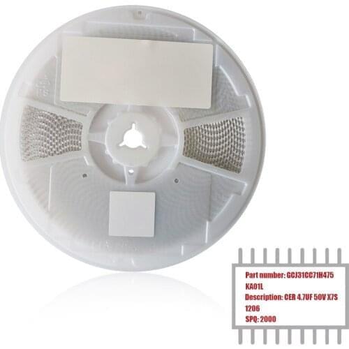 My Group Asia 2000PCS GCJ31CC71H475KA01L Surface Mount MLCC 4.7UF ±10% 50V X7S 1206 (3216 Metric) Ceramic Capacitors in Stock