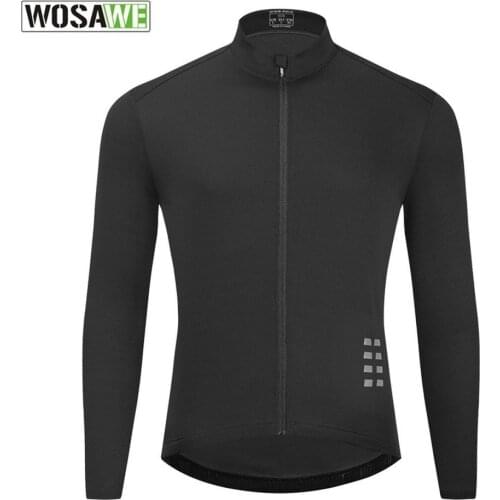 WOSAWE Long Sleeve Cycling Motocross Jersey Mens Solid Color Cycling Breathable Long Sleeve Top