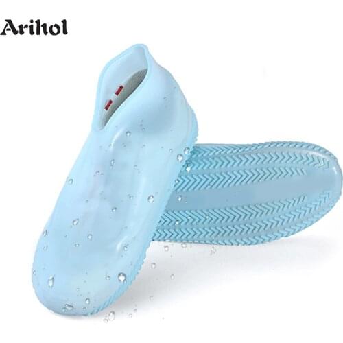 Rain Shoe Covers Reusable Silicone Foldable Waterproof Shoe Protectors Anti Slip Cycling Outdoor Rain Boots for Kids Women Men