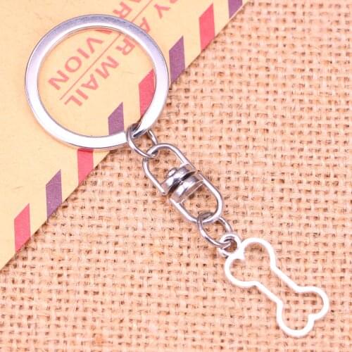 New Fashion Keychain 25x11mm hollow dog bone Pendants DIY Men Jewelry Car Key Chain Ring Holder Souvenir For Gift