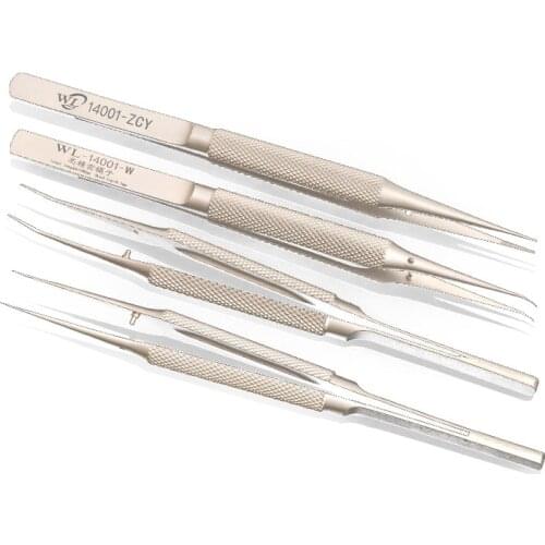WL High Precision Repair Tweezer Special Bend Straight Stainless Steel BGA Motherboard Flying Wire Line Tool