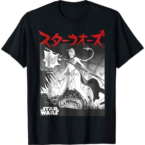 Princess Leia Kanji Black Comic Graphic T-Shirt Z1