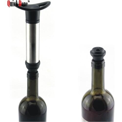 QuickDone 3 pcs /set Stainless Steel Vacuum Plug Bottle Stopper Convenient Red Wine Air Pump Ling Device Kit Bar Tools AKC5400