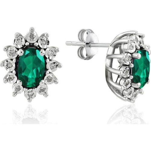 Symbol Gold 0.94 Carat Diamond Emerald Earring Piece Jewelry Rope Chain Charm Earring Jacket Bead Figure For Women