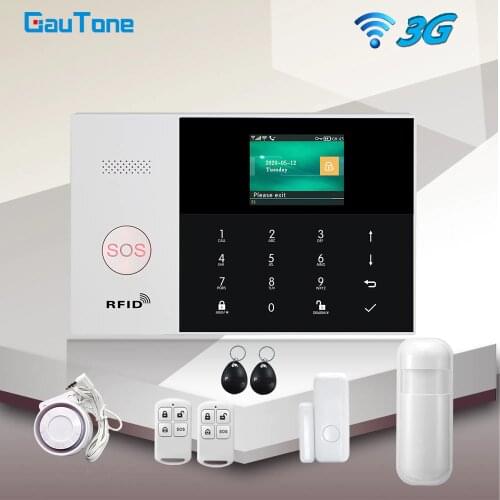 GauTone WiFi 3G Home Burglar Security Alarm System Kit 433MHz Wireless Home APP Control with Motion Sensor Smoke Detector