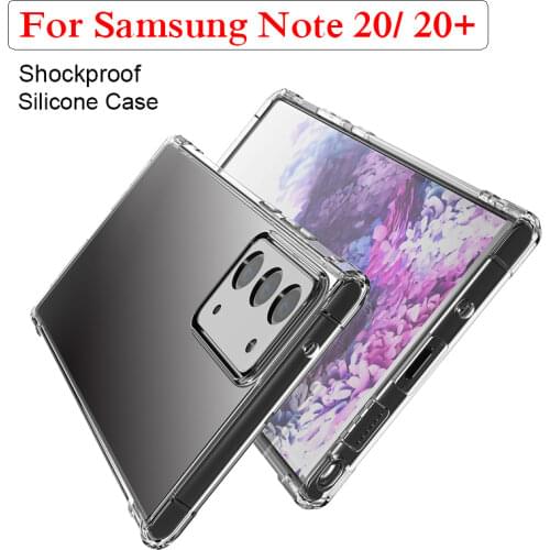 Shockproof Silicone Case for Samsung Galaxy Note 20 Ultra 20+ Transparent Full Cover Clear Bumper Case Cover TPU Phone Cases