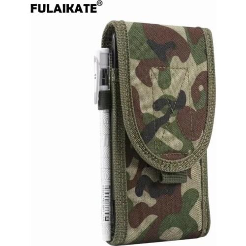 FULAIKATE 4.0“-7.2” Camouflage Universal Phone Bag for Redmi Note 9 Pro Army Green Waist Pouch for iPhone11 Pro Max Sport Pocket