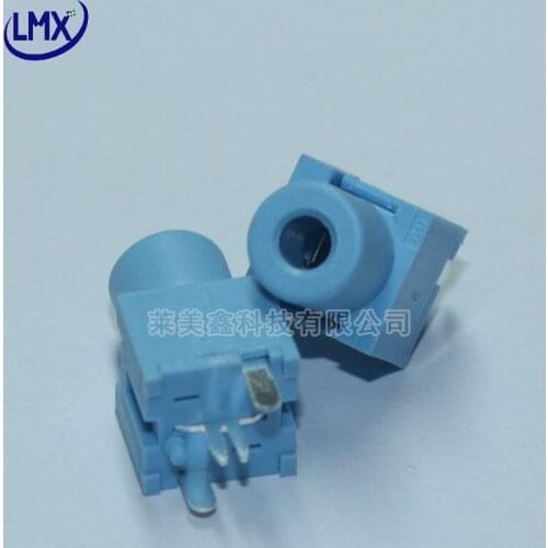 30pcs/lot PJ-100 audio socket phone jack waterproof socket 3.5 earphone jack / harpoon legs /blue