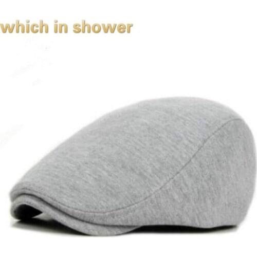 Which in shower high quality casual cotton beret hat 2018 new unisex summer sports flat cap for women men plain newsboy sunhat