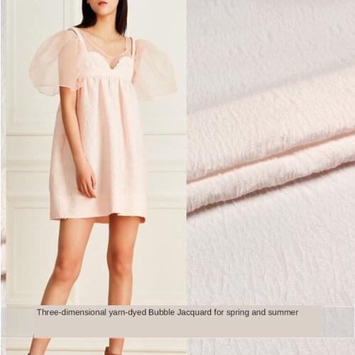 130*50CM three-dimensional yarn-dyed dark pattern bubble jacquard pleated fabric pettiskirt clothing design solid custom fabric