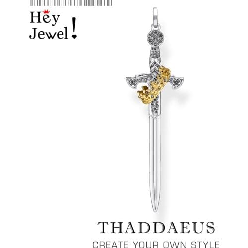 Pendant Sword With Crown,2021 Brand New Fine Jewelry Bijoux Accessories 925 Sterling Silver Vintage Gift For Woman Men