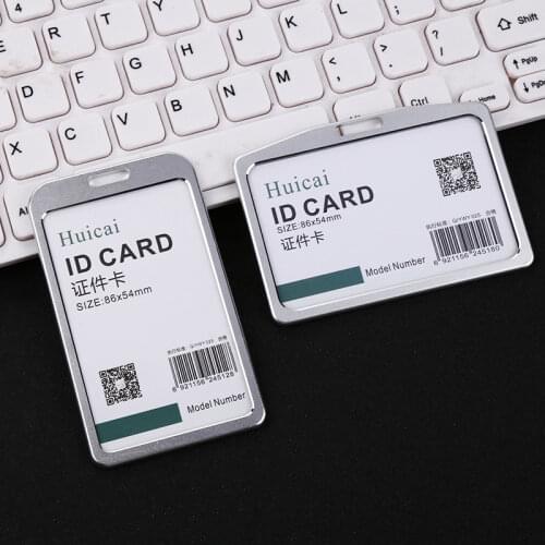 2020 1PC Business Work Card ID Badge Lanyard Holder Aluminum Alloy Work Name Card Holders Hot Vertical Metal ID Business Case