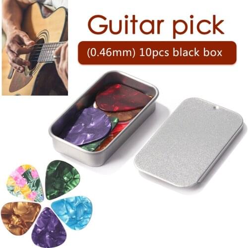 10pcs/Box Guitar Picks Celluloid Ukulele Plectrum Musical Instrument Parts 0.46mm 0.71mm 0.81mm 0.96mm Guitar Pick Accessories