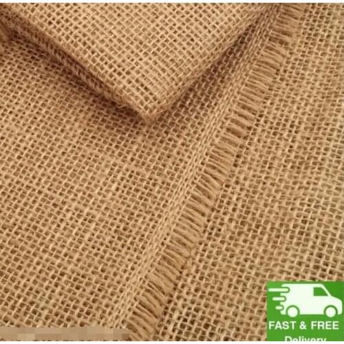 100% Natural Raw Hessian Jute Burlap Fabric Superior Quality Material 130cm wide Free Shipping