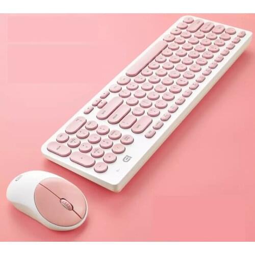2.4G wireless USB 2.0 104-key cute pink keyboard and mouse combination home office notebook desktop latest gaming keyboard