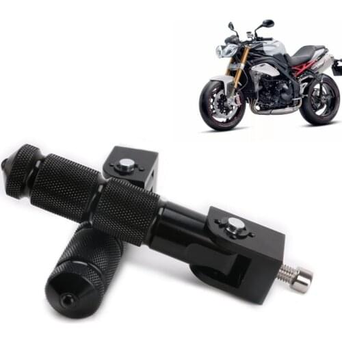 U90C 2Pcs Motorcycle Foot Pegs Skidproof Foot Rest Highway Footpegs Aluminum Motorcycle Part Folding Rear Pedals