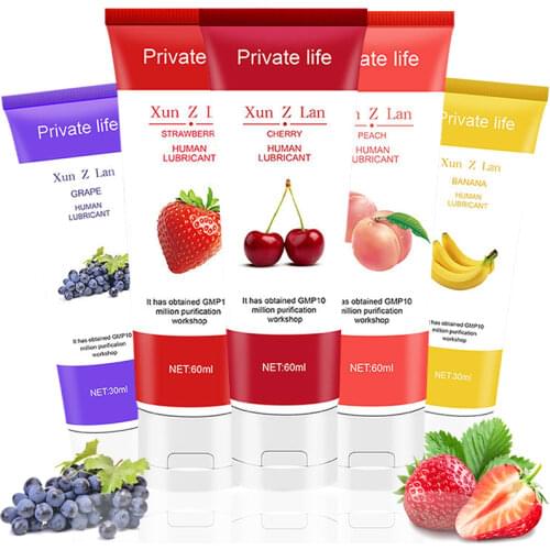 30/60ml Men/Women Sex Lubricant Peach/Strawberry/Banana/Grape.Cherry Sex Oil Gel Adults Oral products Fruit flavor Cream