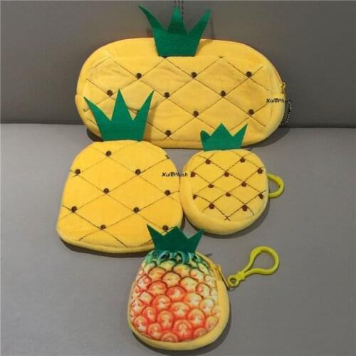 4Designs/LOT , Sweet Pineapple Plush Purse , Gift Keychain Plush Purse