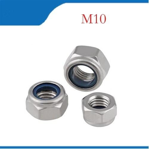 5pcs 304 stainless steel nylon locknuts/self-locking nut/lock nut M10 CPC62