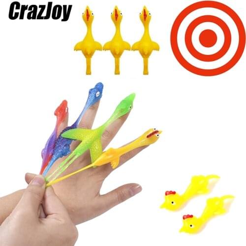 Antistress Catapult Launch Fun and Tricky Slingshot Chick Chicken Elastic Flying Finger Birds Sticky Decompression for kid Toys
