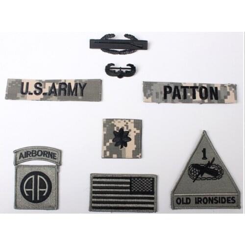 US ARMY 1ST ARMORED DIVISION LIEUTENANT COLONEL RANK INSIGNIA PATCH FULL SET