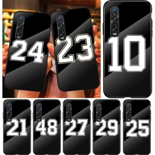 Tempered Glass Cover Lucky Numbers 23 24 For OPPO A9 2020 A52 Find X2 Lite Realme 7 7i 6 5 Pro C3 XT Shockproof Phone Case