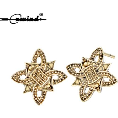 Cxwind New Fashion Viking Retro Filigree Fleur De Lis Earrings Jewelry Lily Flower Bloom Earring For Women Girls brincos