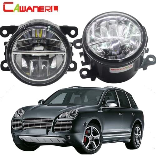 Cawanerl For Porsche Cayenne 955 2002-2015 2 X Car Styling LED Bulb Fog Light DRL Daytime Running Lamp 4000LM 6000K White 12V