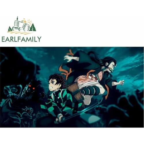 EARLFAMILY 13cm x 10.2cm for Demon Slayer Window Decal Personality Creative VAN Car Stickers DIY Waterproof Anime Decoration