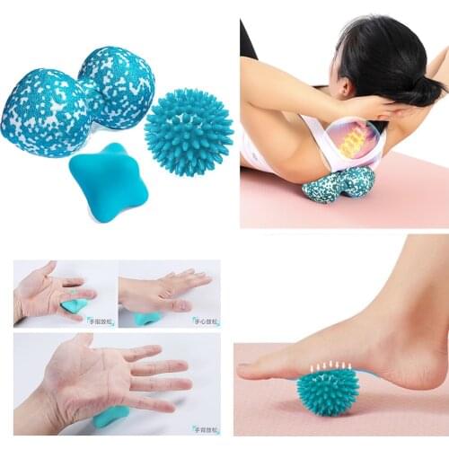 EPP Yoga Foam Roller Fitness Massage ball Set Peanut Massager Balls for Leg Arm Back Feet Pain Self-Myofascial Treatment Tool
